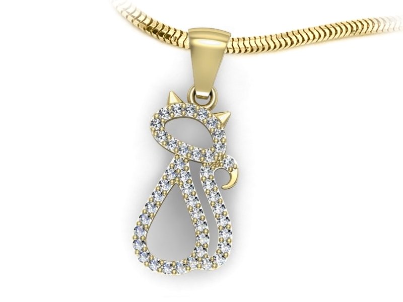 Złoty wisiorek cyrkonie - szczypta luksusu codziennie - W15575zc — zdjęcie 3