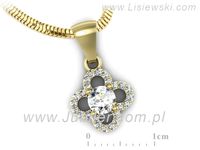 Złota zawieszka Wisiorek z brylantami żółte złoto proba 585 - W15576z- 3