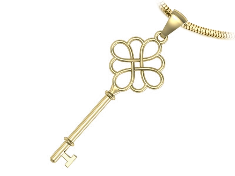 Wisiorek klucz - złoto próby 585 twój styl - W15578z — zdjęcie 3