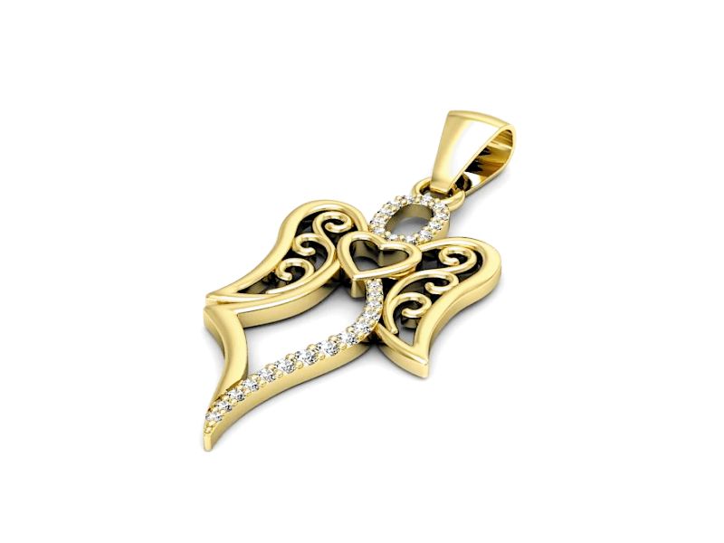 Zawieszka anioł z cyrkoniami - blask nadziei - W15580z_c — zdjęcie 2