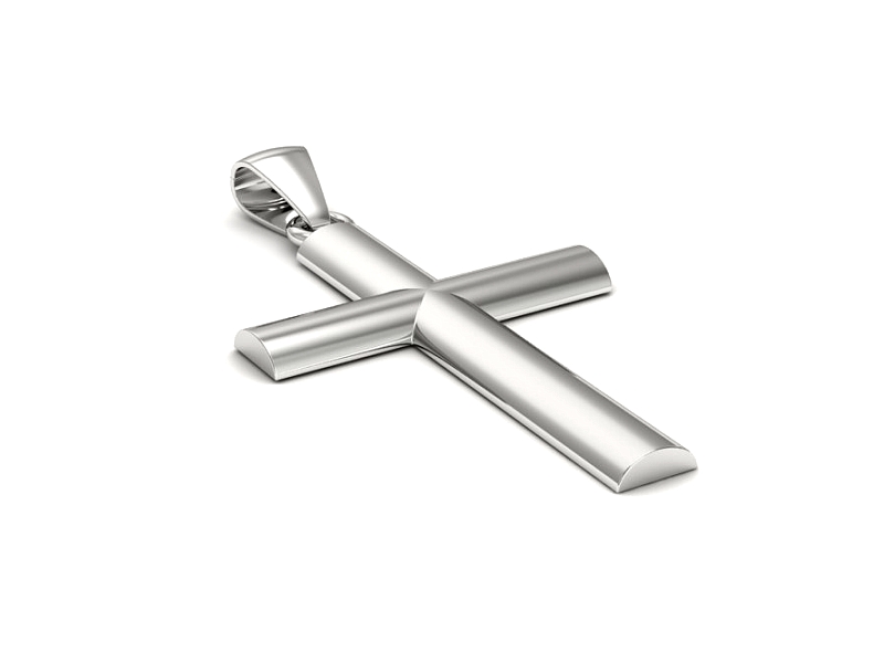 Złoty krzyżyk z białego złota elegancja i minimalizm - W15582b — zdjęcie 2