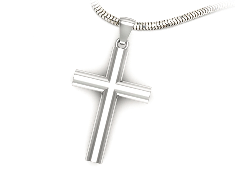 Złoty krzyżyk z białego złota elegancja i minimalizm - W15582b — zdjęcie 3