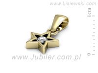 Złota zawieszka Wisiorek z brylantem żółte złoto próba 585 - W15586z- 2