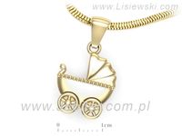 Złoty wisiorek zawieszka żółte złoto próby 585 - W15589z- 3