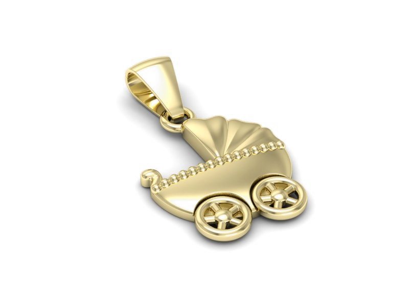 Wisiorek wózek z imieniem - złoto twojej miłości - W15589z — zdjęcie 3