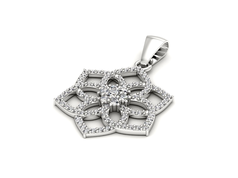 Złota zawieszka Wisiorek z brylantami białe złoto - W15590b — zdjęcie 2