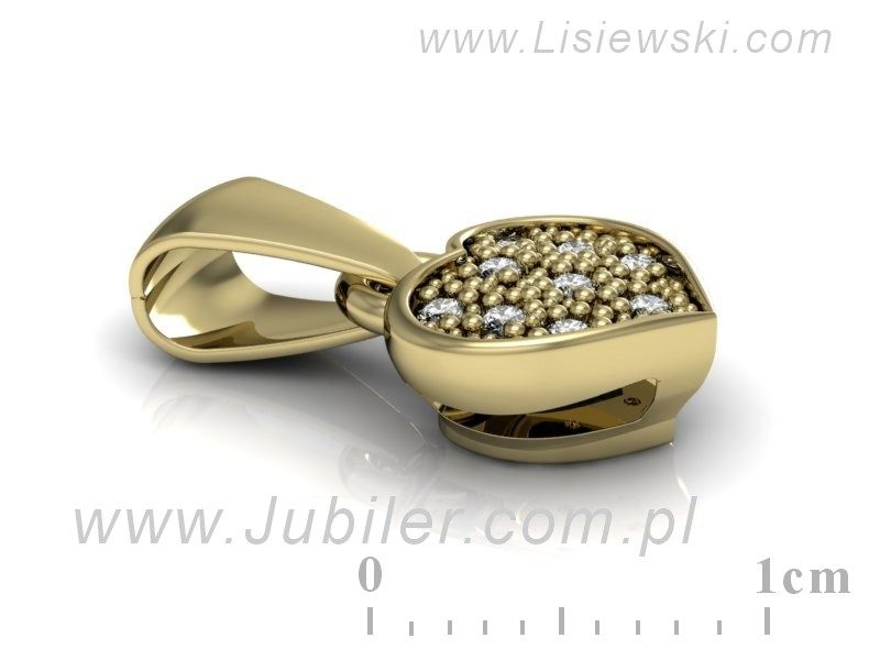 Złota zawieszka Wisiorek z brylantami żółte złoto - w16019z — zdjęcie 2