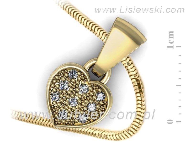 Złota zawieszka Wisiorek z brylantami żółte złoto - w16019z — zdjęcie 3