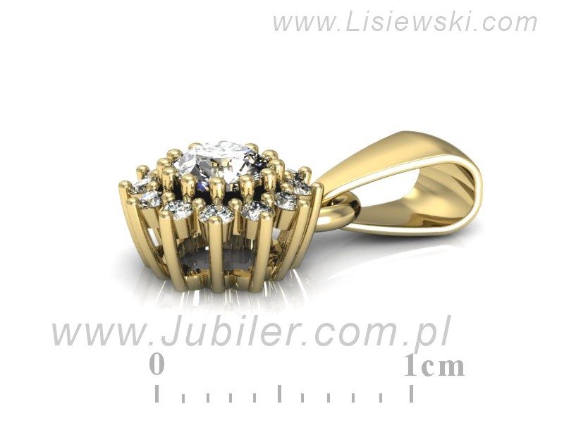 Złota zawieszka Wisiorek z brylantami żółte złoto - W16040z — zdjęcie 2