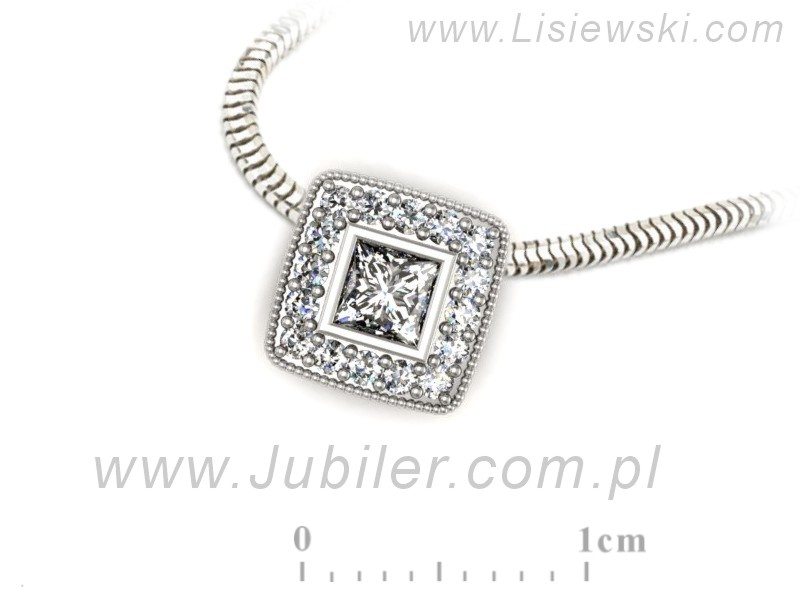 Złota zawieszka Wisiorek białe złoto z diamentami - w16105b — zdjęcie 3