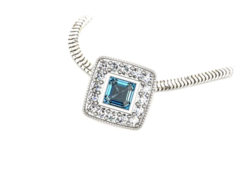 Złota zawieszka z akwamarynem i brylantami - w16105bakw — zdjęcie 3