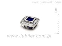 Złota zawieszka Wisiorek z szafirem z brylantami białe złoto - w16105bsz- 2