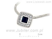 Złota zawieszka Wisiorek z szafirem z brylantami białe złoto - w16105bsz- 3