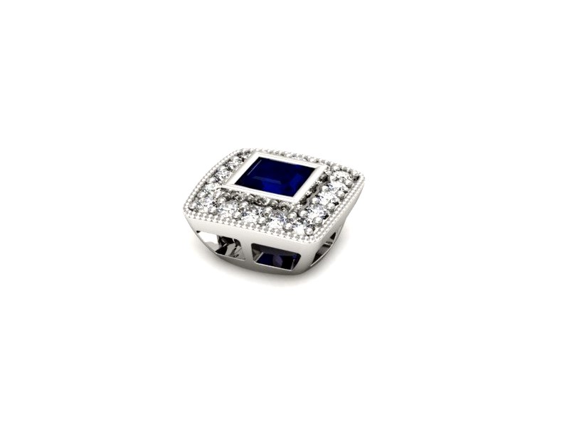 Zawieszka z szafirem i brylantami białe złoto - w16105bsz — zdjęcie 2