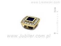Złota zawieszka Wisiorek z szafirem żółte złoto z brylantami - w16105zsz- 2