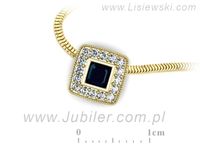 Złota zawieszka Wisiorek z szafirem żółte złoto z brylantami - w16105zsz- 3