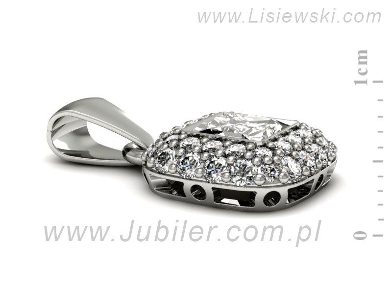 Złota zawieszka Wisiorek z diamentem i brylantami - w16136b — zdjęcie 2