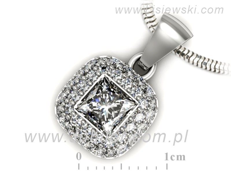 Złota zawieszka Wisiorek z diamentem i brylantami - w16136b — zdjęcie 3