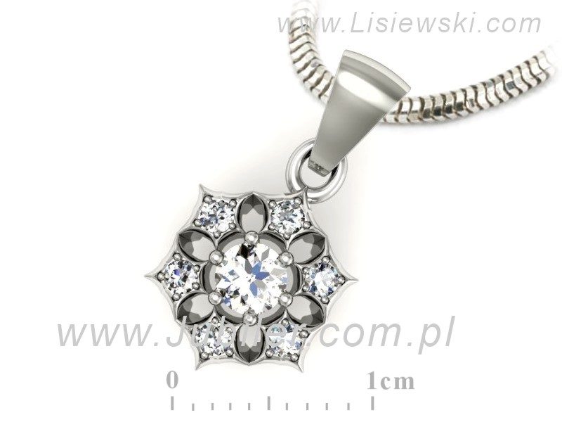 Złota zawieszka Wisiorek z brylantami białe złoto - w16145b — zdjęcie 3