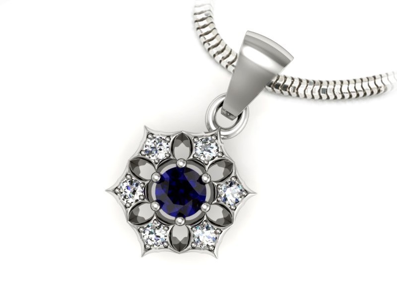 Wisiorek ze spinelem i brylantami białe złoto - w16145bsp — zdjęcie 3