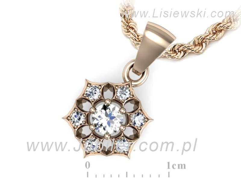 Złota zawieszka Wisiorek z brylantami różowe złoto - w16145c — zdjęcie 3