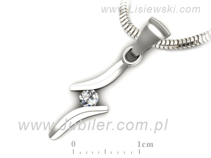 Złota zawieszka Wisiorek z brylantem białe złoto - w16146b — zdjęcie 3