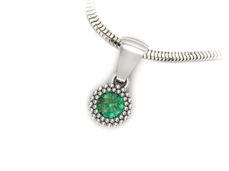 Zawieszka ze szmaragdem białe złoto harmonia i blask - w16167bsm — zdjęcie 3