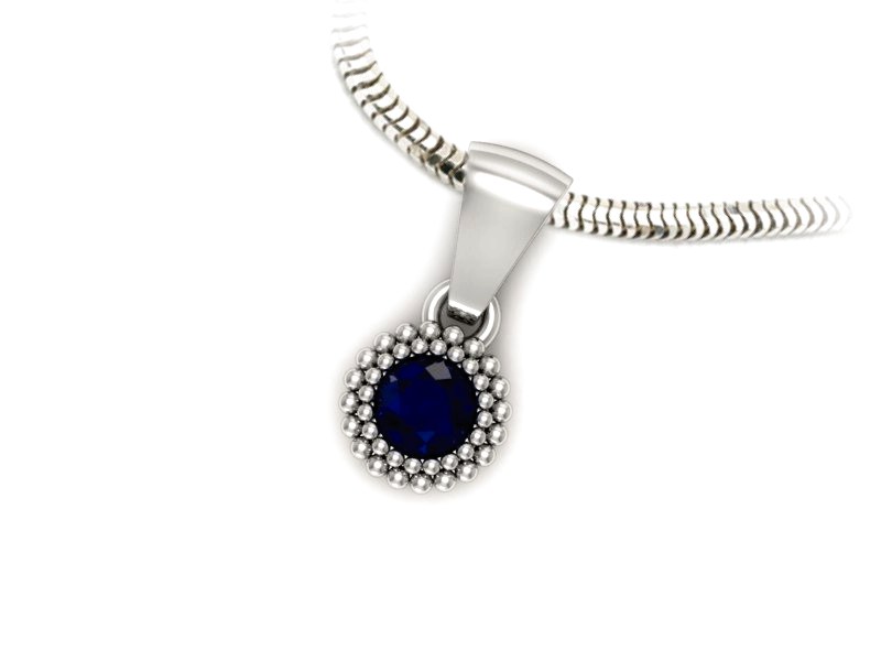 Zawieszka z szafirem w białym złocie klasyczne piękno - w16167bsz — zdjęcie 3