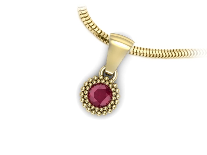 Zawieszka z rubinowym serce - pasja w każdym szczególe - w16167zr — zdjęcie 3