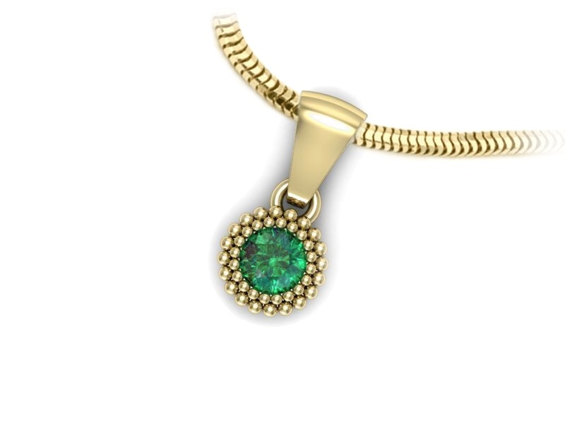 Złota zawieszka ze szmaragdem - wytworna elegancja - w16167zsm — zdjęcie 3