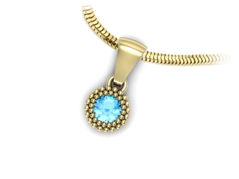 Złota zawieszka z topazem - niepowtarzalna elegancja - w16167ztp — zdjęcie 3