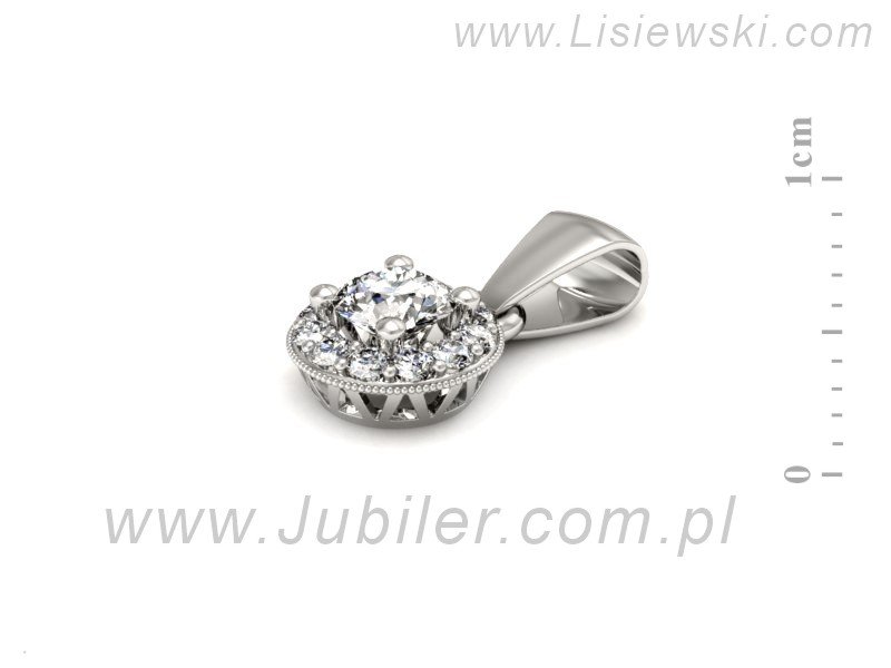 Złota zawieszka z brylantami białe złoto próba 585 - w16188b — zdjęcie 2