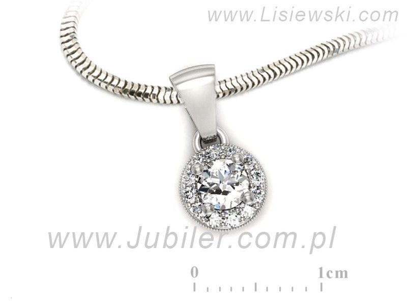 Złota zawieszka z brylantami białe złoto próba 585 - w16188b — zdjęcie 3