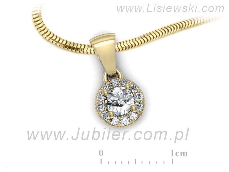 Złota zawieszka Wisiorek z brylantami żółte złoto - w16188z — zdjęcie 3
