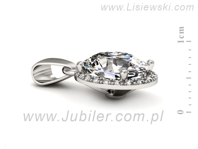 Złota zawieszka Wisiorek białe złoto z diamentami - w16212b — zdjęcie 2