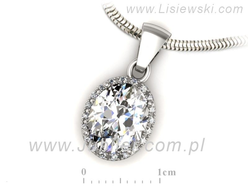 Złota zawieszka Wisiorek białe złoto z diamentami - w16212b — zdjęcie 3