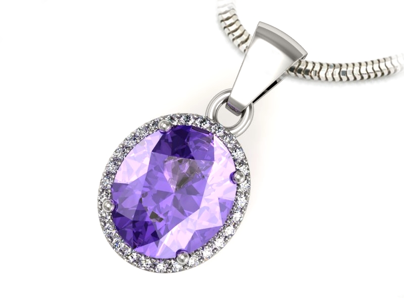 Wisiorek z tanzanitem z brylantami białe złoto - w16212bt — zdjęcie 3