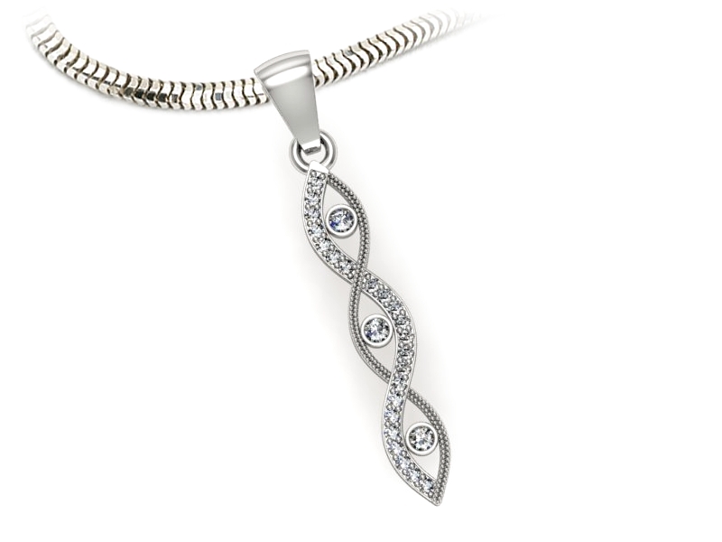 Złota zawieszka Wisiorek z brylantami białe złoto - w16216b — zdjęcie 3