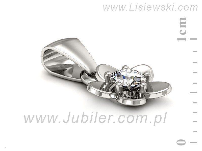 Złota zawieszka Wisiorek z brylantem białe złoto - w16218b — zdjęcie 2