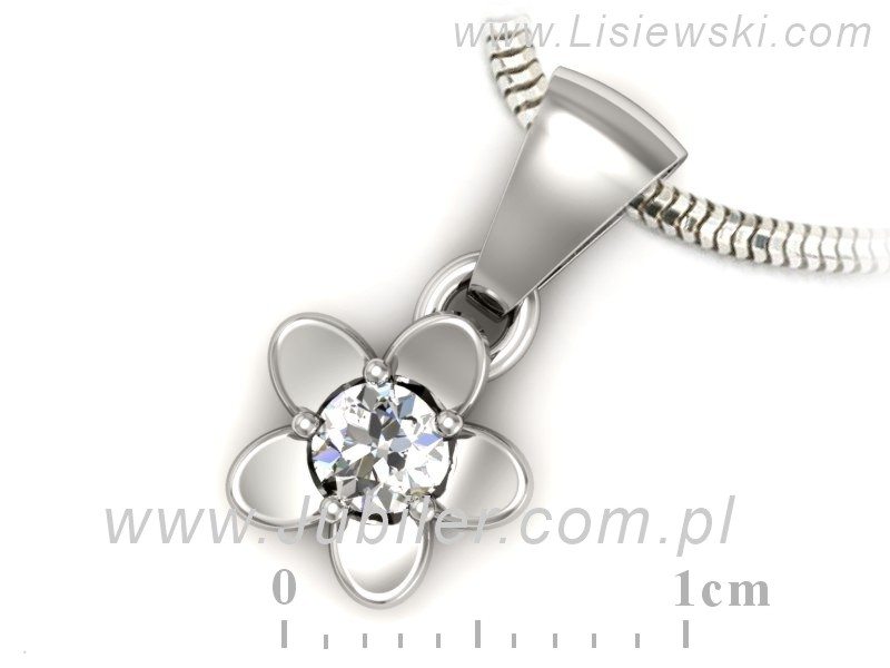 Złota zawieszka Wisiorek z brylantem białe złoto - w16218b — zdjęcie 3