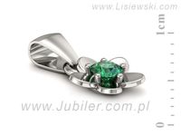 Złota zawieszka Wisiorek białe złoto ze szmaragdem - w16218bsm- 2