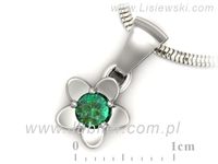 Złota zawieszka Wisiorek białe złoto ze szmaragdem - w16218bsm- 3