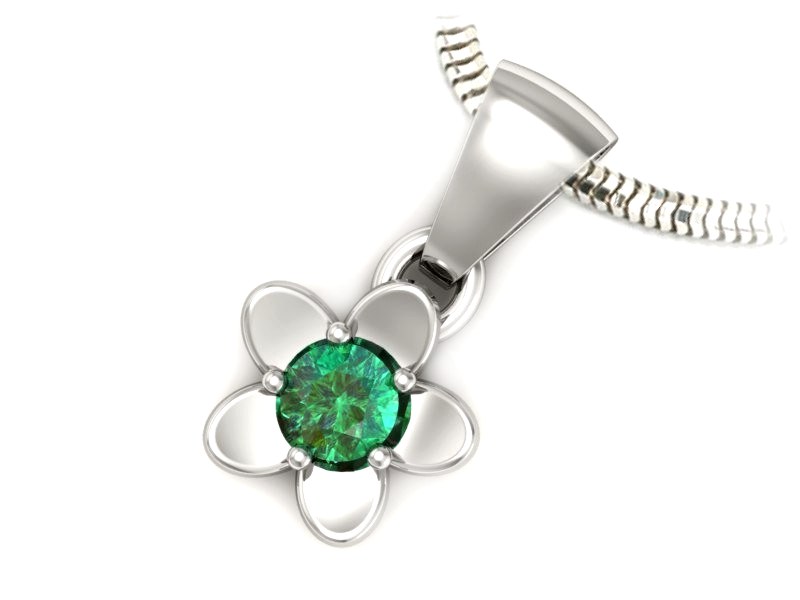 Zawieszka ze szmaragdem w białym złocie wyjątkowy styl - w16218bsm — zdjęcie 3