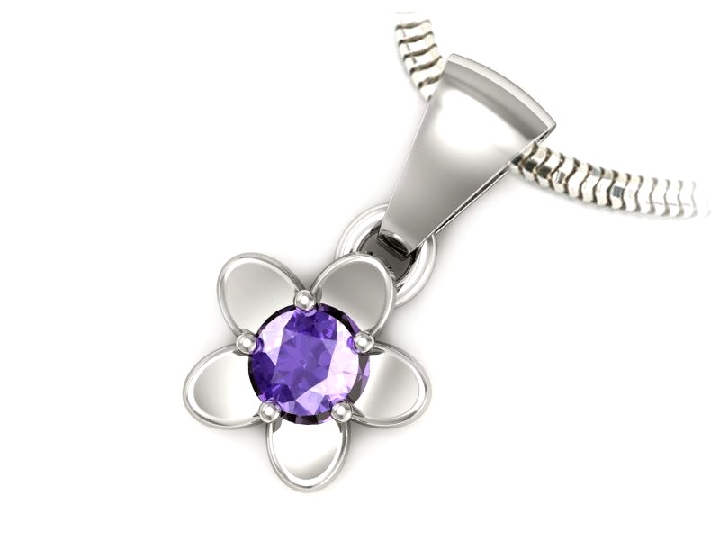 Zawieszka z tanzanitem w białym złocie subtelny urok - w16218bt — zdjęcie 3