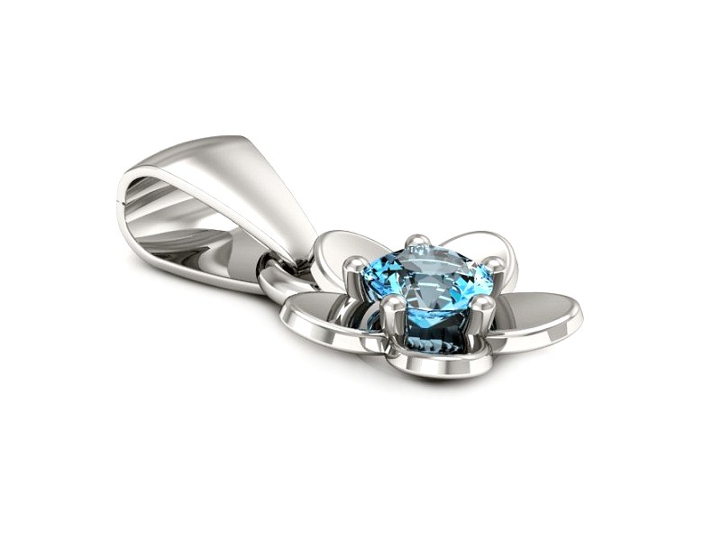 Zawieszka z topazem w białym złocie subtelna elegancja - w16218btp — zdjęcie 2