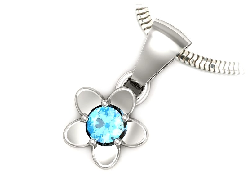 Zawieszka z topazem w białym złocie subtelna elegancja - w16218btp — zdjęcie 3