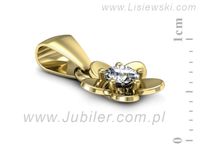 Złota zawieszka Wisiorek z brylantem żółte złoto próba 585 - w16218z- 2