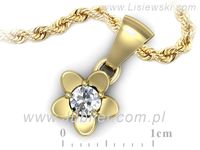 Złota zawieszka Wisiorek z brylantem żółte złoto próba 585 - w16218z- 3