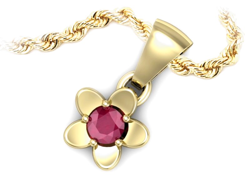 Złota zawieszka z rubinem - symbol niegasnącej miłości - w16218zr — zdjęcie 3