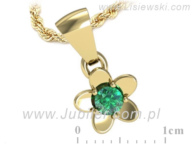 Szmaragd w złotej zawieszce - elegancja bez granic - w16218zsm